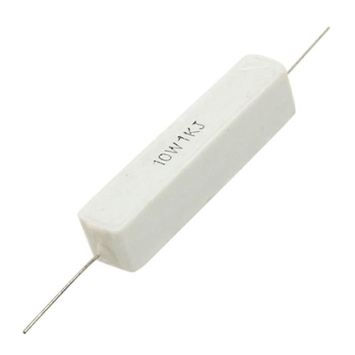 sourcing map 10W 12 ohms Puissance R/ésistance Ciment C/éramique 10 fil Axiaux Blanc