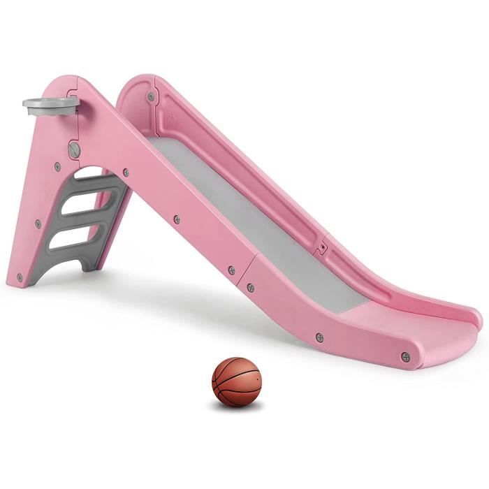 Toboggan Enfant, Toboggan Maternelle en HDPE avec Panier de Basket