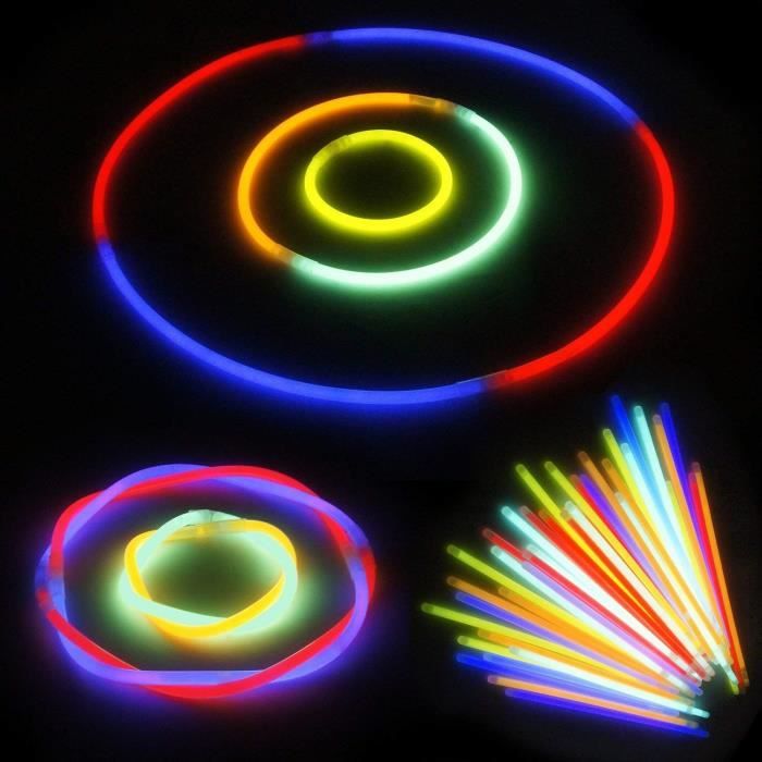 UV FLOOR - Lot De 100 Bracelets Fluo Lumineux + 100 Connecteurs - Q, fluorescent