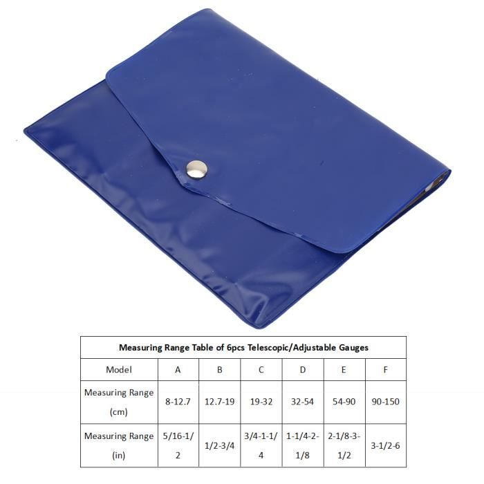 Jauge Télescopique 6 Pièces - Mesure Diamètre Intérieur 8-150mm | Outil Précision Pour Mécanique
