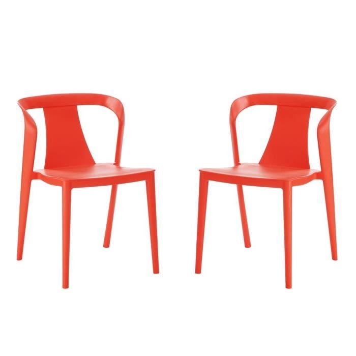 lot de 2 chaises de jardin - orange - volterra