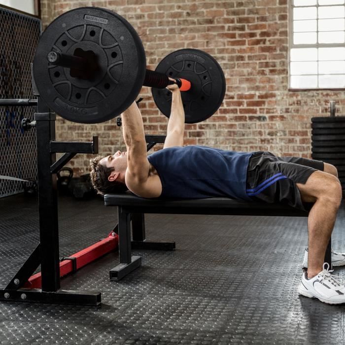 SONGMICS Kit Haltères Musculation 2-en-1, 2 X 10 Kg, Poids Réglable, Avec Barre D’Extension