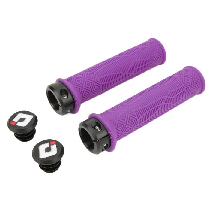 Poignées de guidon de vélo VGEBY - Modèle antidérapant en caoutchouc léger pour VTT (violet)
