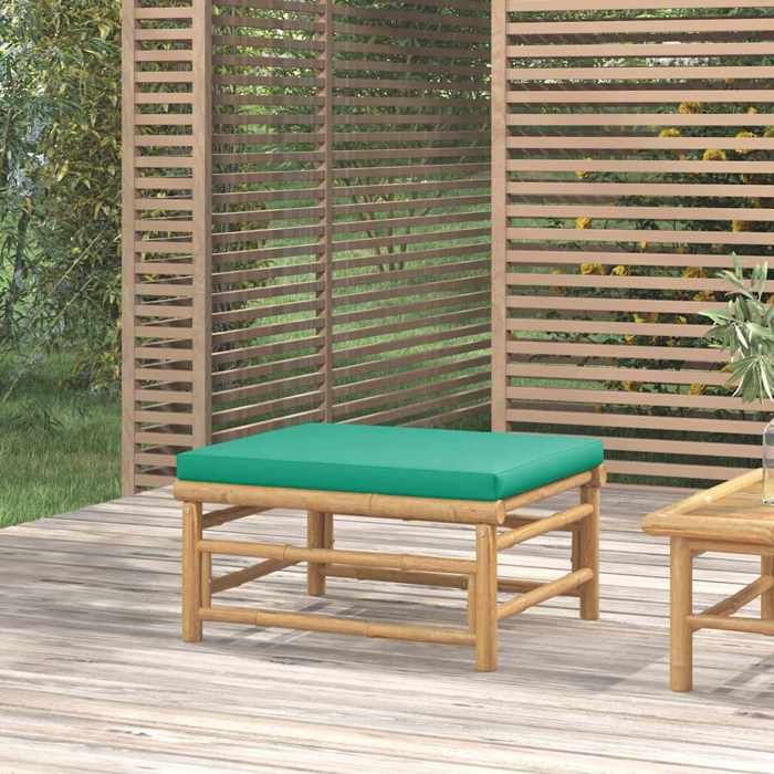 vidaXL Repose-pieds de jardin avec coussin vert bambou 362295