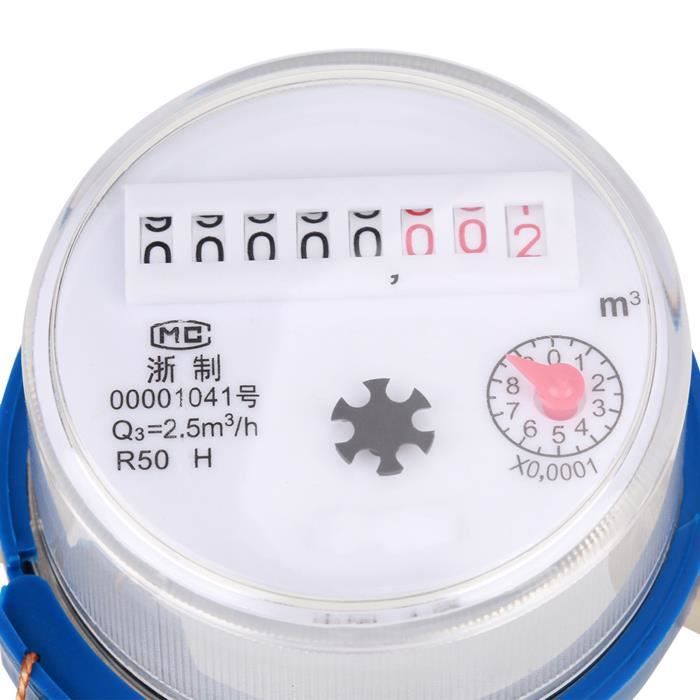 Compteur D’Eau Froide 15mm 1/2" Sèche – Précision Classe B, Robuste, Idéal Maison Jardin Fontaine