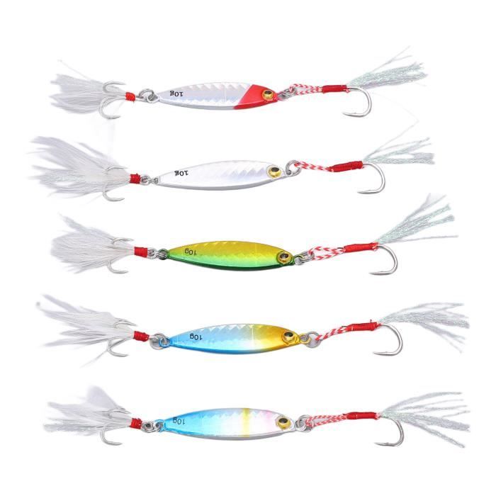 Toyvian 5 Pièces Leurre Métal Poisson – Appâts De Pêche Réalistes Multi-Couleurs Pour Carpe Bar