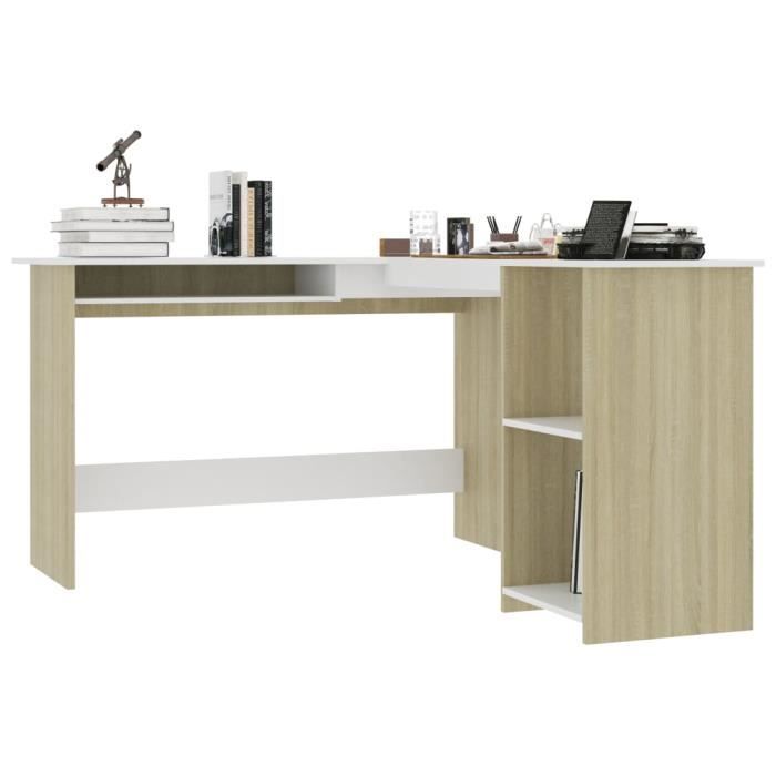Bureau D'angle En Forme De L Noir Neuf
