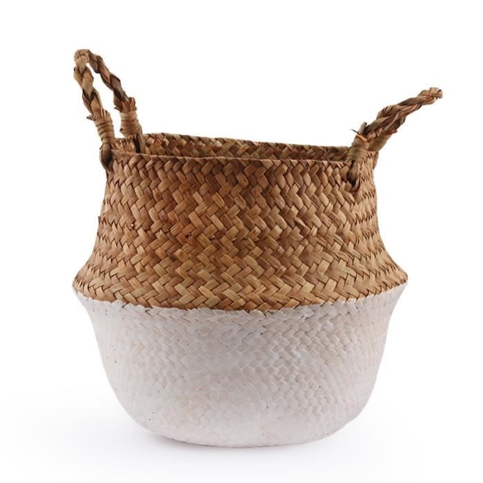 Panier De Rangement En Osier Blanc Arthur Cameron - 30x20x15cm - Doublure Amovible