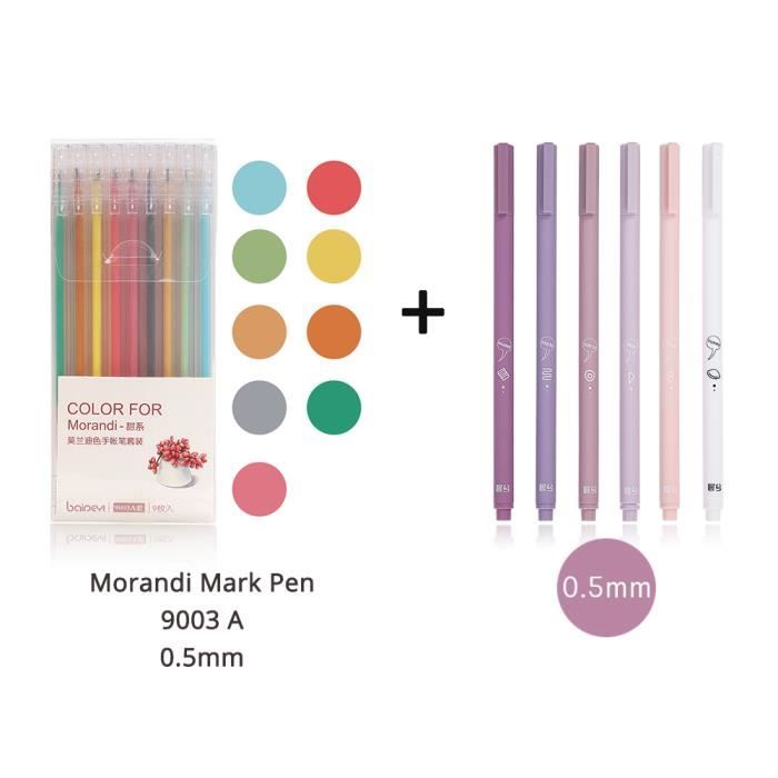 Ensemble de stylos gel couleur Morandi, fournitures de rentrée