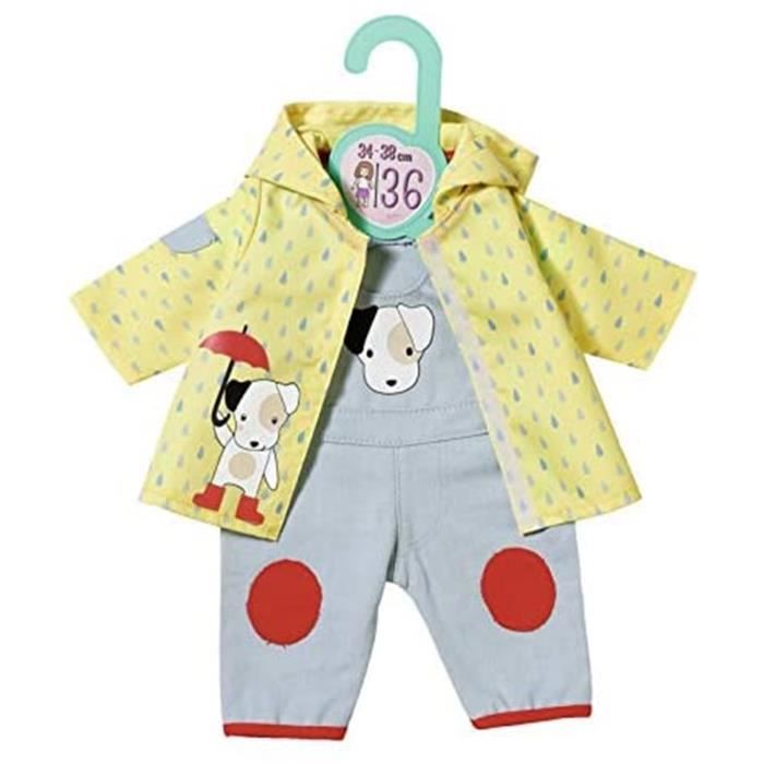 Salopette BABY Dolly Moda avec imperméable pour poupée de 36 cm - ZAPF CREATION - Jaune