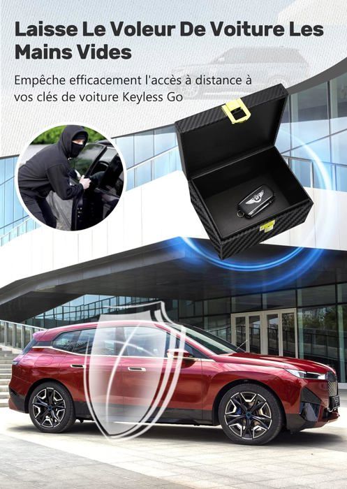 BBWELL Boîte Anti RFID Clé Voiture Ensemble Avec Etui
