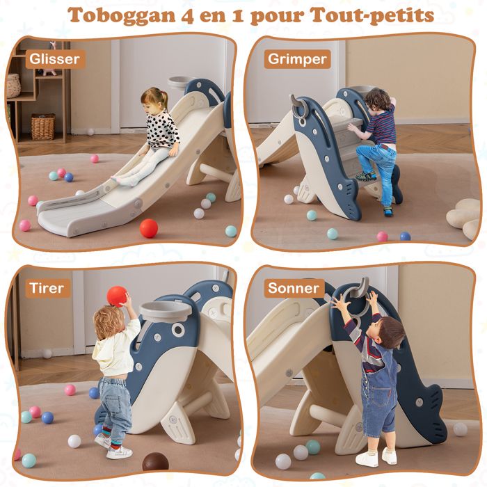 Toboggan pour enfants - Ensemble toboggan 4-en-1 avec bus, toboggan, échelle d'activités | Leroy Toboggan pour enfants - Ensemble toboggan 4-en-1 avec bus, toboggan, échelle d'activités | Leroy
