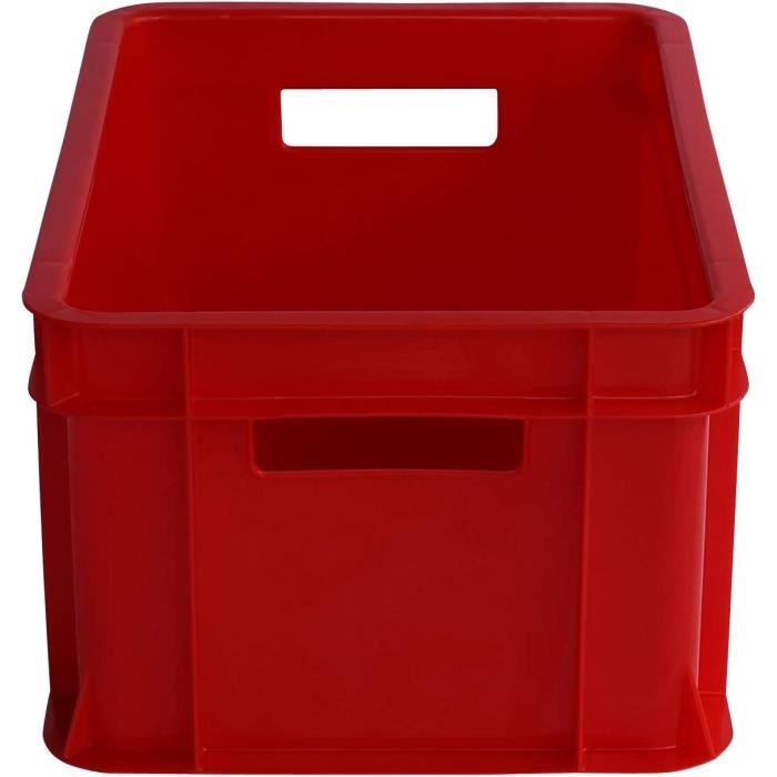 Caisse en plastique empilable 29L - 41,3x34x24,4cm, Rouge ARTECSIS - Caisse  de Stockage - Bac de rangement - Organisation - Cdiscount Maison