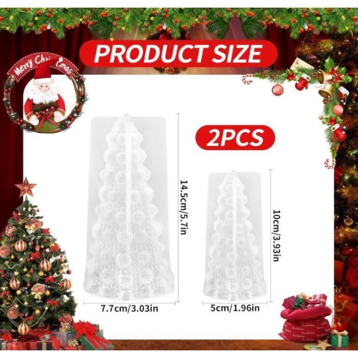 Moules En Silicone Sapin De Noël - 2 Pièces Pour Bougies, Savons, Glaçons & Déco Festive | Fabriquez Vos Propres Créations ! - 8