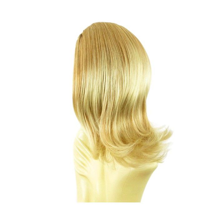 Demi-perruque Synthétique Blond Clair Cuivré 58 Cm - Ondulée, Bonnet Moyen, 2 Attaches - Neuf Avec étiquettes