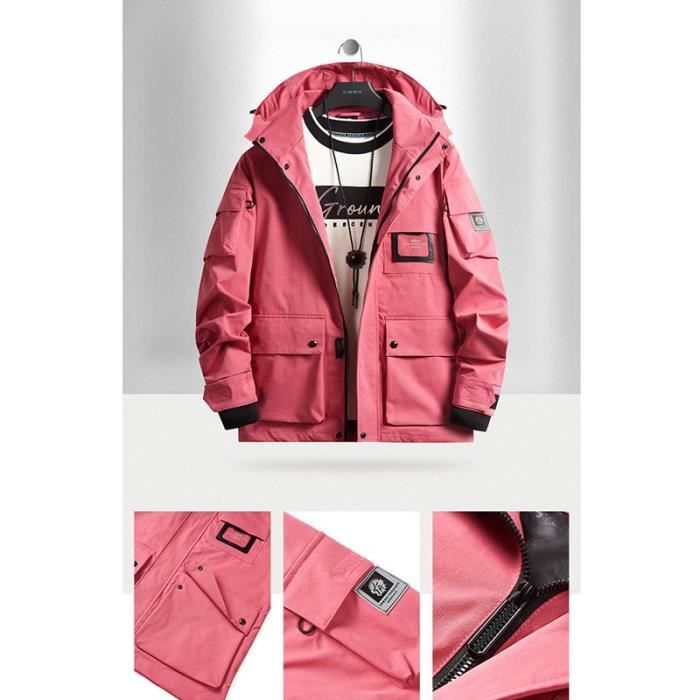 Veste Homme Mi-Saison Coupe-Vent – Sport Décontracté, Capuche Zippée, Tissu Confortable