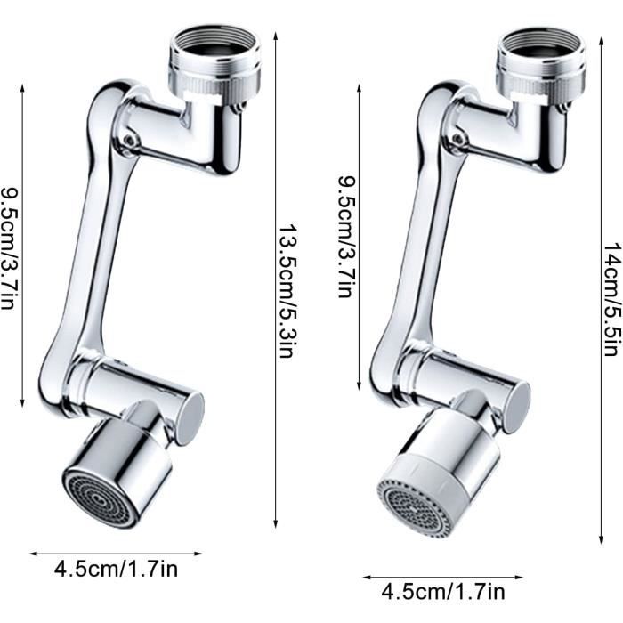 Extenseur de robinet rotatif universel, aérateur de robinets d'évier de  cuisine pivotant de 1080 degrés grand Angle - Cdiscount Bricolage
