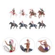 8pcs Indiens Figurines en plastique Playset Équitation Figure Toy Toy West Cowboy Modèle orne style assorti-2