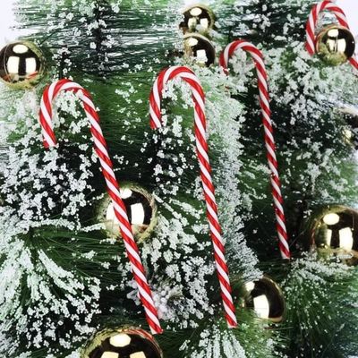 Décorations De Noël En Forme De Canne En Bonbon - Lot De 12 Pendentifs Acrylique Pour Sapin, Guirlande, Fenêtre