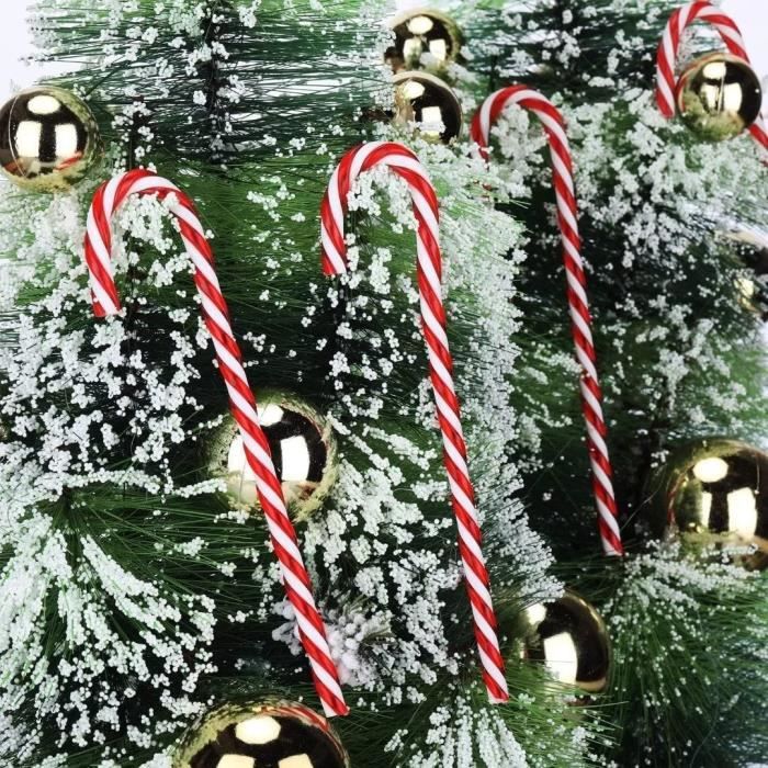 30 Pièces Pendentifs de Canne de Bonbon d'arbre de Noël, Cannes de Bonbon  Décorations Rouge Blanc pour Vacances Fête Ornement - Cdiscount Maison