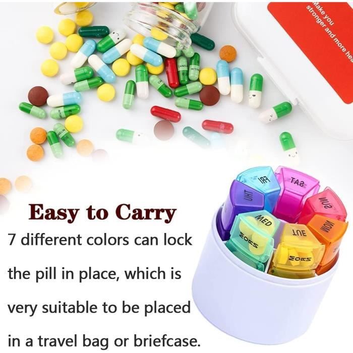 Accessoires Médicaux - Lyper Pilulier Hebdomadaire Rond 7 Jours 28 ...