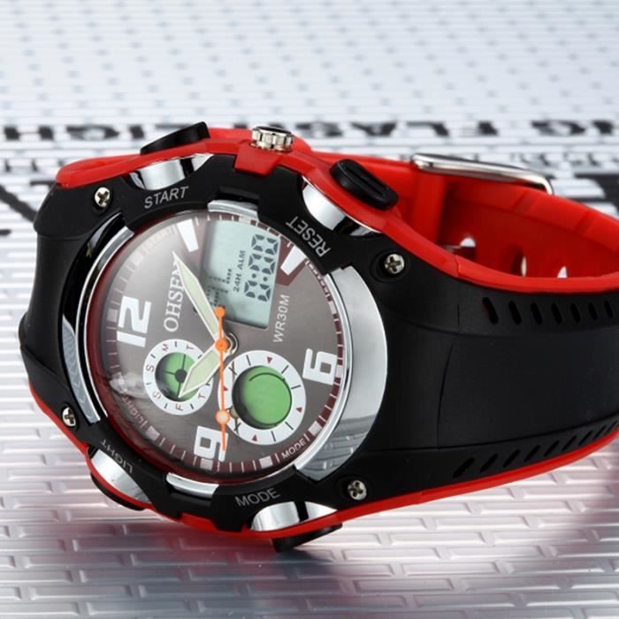 Montre Sport Digitale Homme - Étanche 50m, Chronomètre, Alarme, Double Affichage