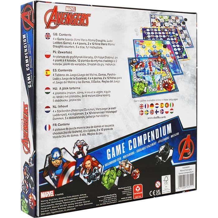 Jeu de plateau Marvel Avengers - Game Compendium - 4 en 1 - CARTAMUNDI ...