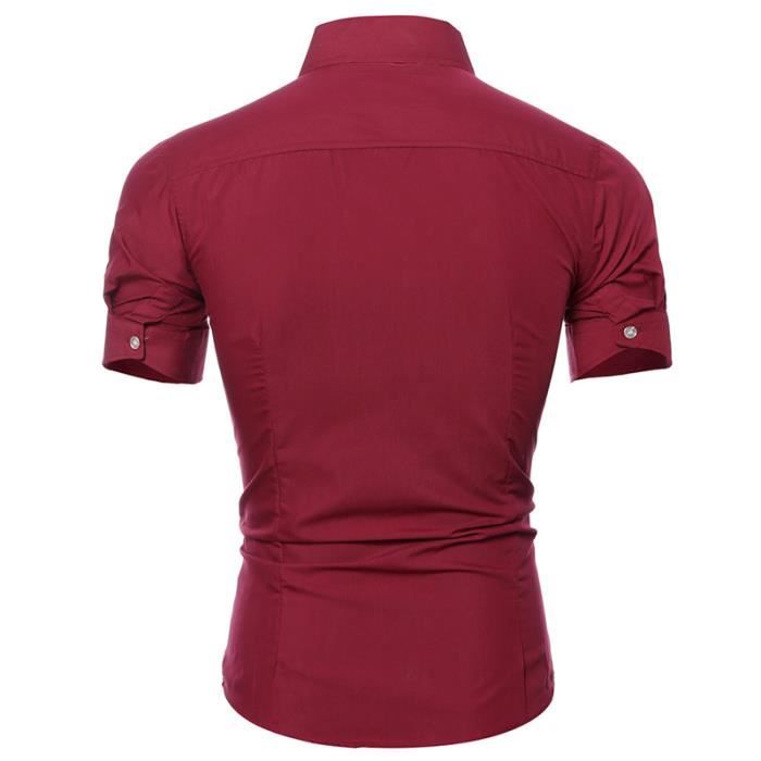 Chemise Homme de marque luxe pas cher Simple slim Chemise Hommes