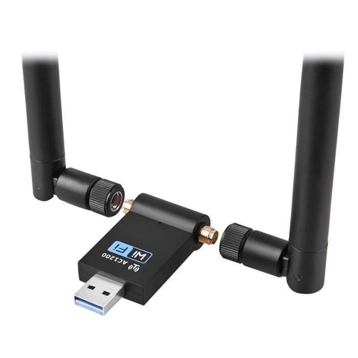 WLAN Adaptateur 1200 Mbit / S, Bâton WiFi avec 2 x Antenne USB 3.0