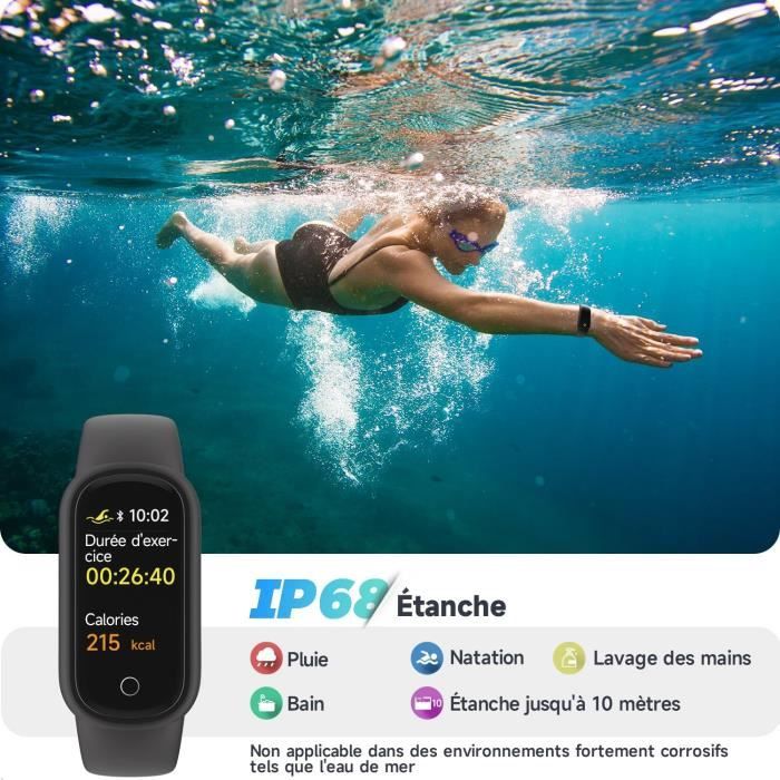 Montre Connectée Femme Homme, Bracelet Connecté Avec 14 Sports, Podomètre,  Cardiofrequencemètre, Surveillance Du Sommeil, Ét[F1825] - Cdiscount  Téléphonie