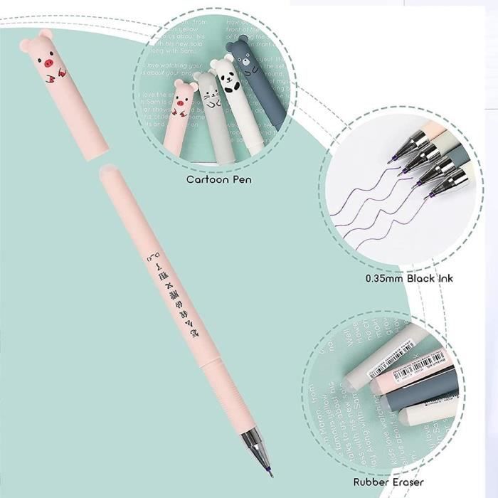 Stylo effaçable - 4x stylo effaçable - stylo animal mignon - stylo