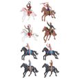 8pcs Indiens Figurines en plastique Playset Équitation Figure Toy Toy West Cowboy Modèle orne style assorti-3