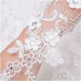 DAMILY® Gants blancs de la mariée fleur broderie - Mariage Cérémonie - accessoire mariage-3