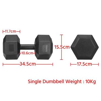 Haltères Hexagonaux En Fonte Avec Poignée Moletée – 2 Haltères De 20 Kg – Idéal Pour Musculation Maison Ou Salle