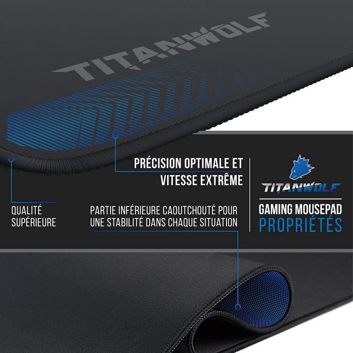 TITANWOLF - Tapis de Souris Gaming XXL 900x400mm – Mouse Pad Mat, sous-Main  Bureau Gamer Extra Large