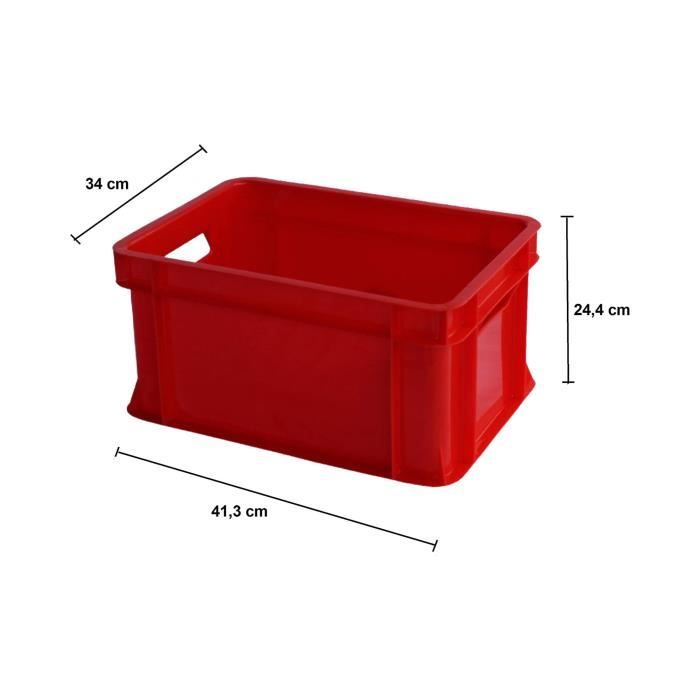 KADAX Caisse empilable en plastique PP - Différentes tailles - Boîtes de  rangement pour mur d'outils, boîte de rangement (10 pièces, rouge, 195 x  120 mm) K6437 : : Bricolage