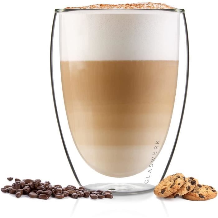 Verre à café latté, set de 2 pc, 320 ml, double paroi, Blomus 