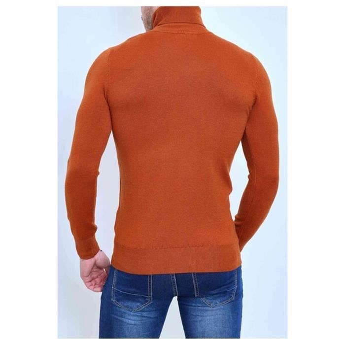 Pull col roule Orange Homme Orange Cdiscount Pret a Porter
