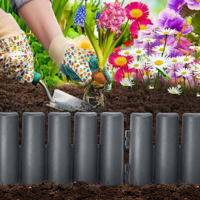 Palissade De Jardin Cellfast Rouge Brique - Hauteur 25,5 Cm, Longueur 2,3 M - Séparation Pelouse Et Massifs
