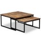 Table Basse Gigogne 2 Pcs Teck Massif De Recuperation Brun