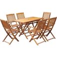 Ensemble de mobilier de jardin - OVONNI - Bois d'acacia massif - Table et chaises pliables - Marron-0
