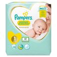 LOT DE 6 - PAMPERS : Premium - Couches Pampers New born T1 (2-5 kg) - 22 couches-0