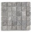 Carrelage de mosaïque-Plaque mosaïque mur et sol en marbre naturel, coloris gris mat - 30 x 30 cm-0