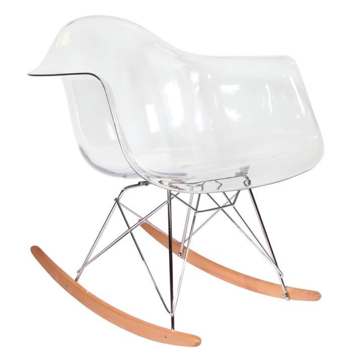 Chaise Privee Rocking Chair Rar Ghost Transparent Naturel Cdiscount Maison