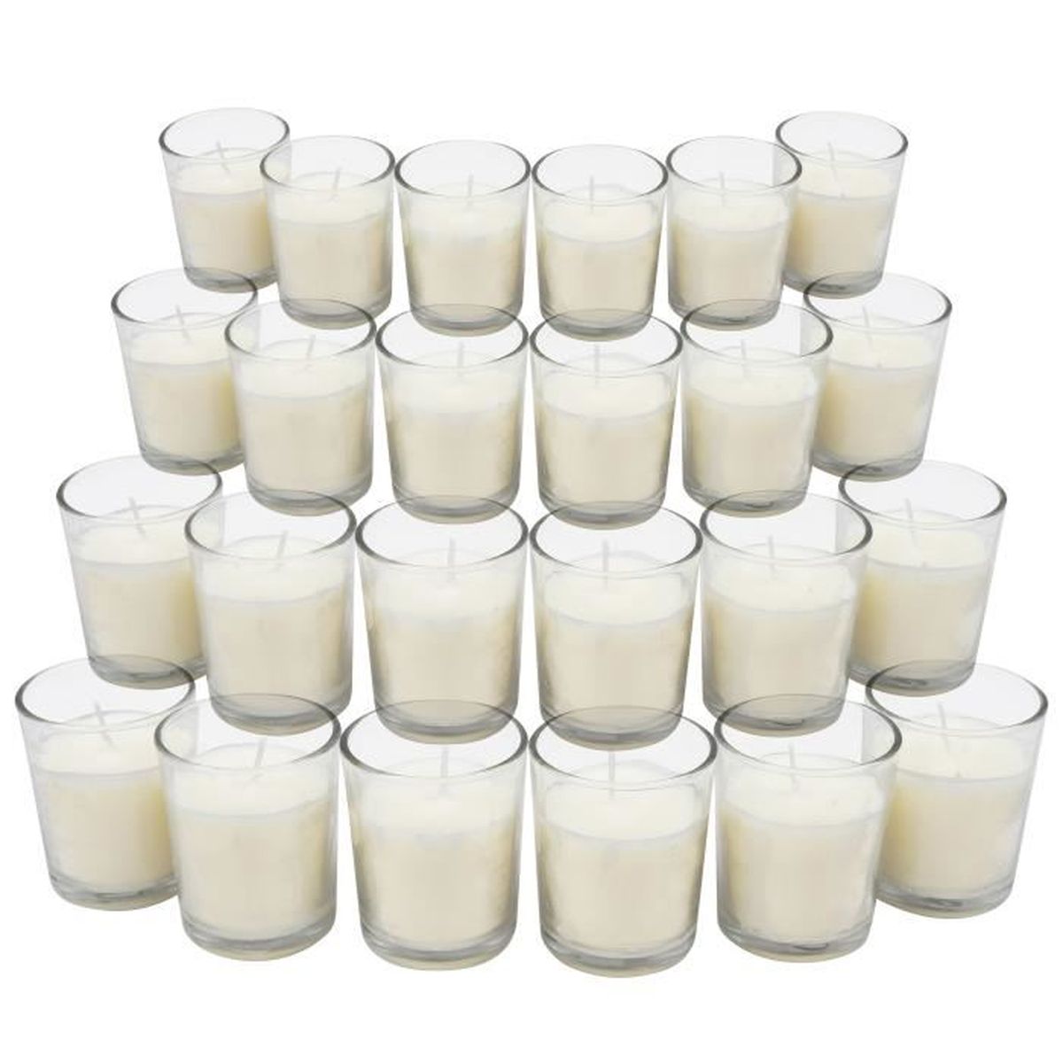 Hyoola Lot de 24 Bougies Pilier Ivoire 5,1 x 10,2 cm