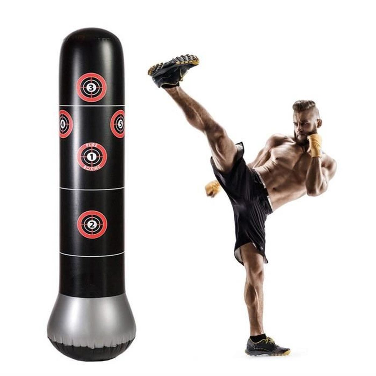 Sac De Frappe Gonflable Sur Pied Pour Le Fitness La Boxe Sac