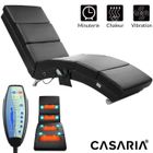 CASARIA Méridienne London Chaise longue d’intérieur design avec fonction de massage chauffage Fauteuil relax salon noir