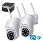 Caméra Surveillance Extérieure CTRONICS 2K 4MP Image Nocturne 30M WiFi 2.4Ghz Rotation 360° Couleur Détection Humaine Lot de 2