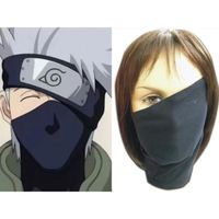 Masque Visage Naruto Kakashi Hatake Sensei - Accessoire Cosplay Noir et Blanc pour Enfant - Licence Naruto