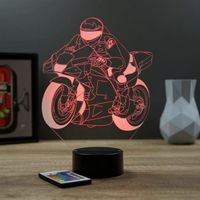 Lampe de chevet veilleuse Moto GP avec télécommande - Cadeau anniversaire surprise Collection Déco